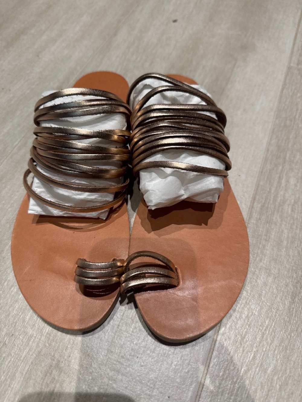 Nikola leather strappy rose gold sandal brand new size 39